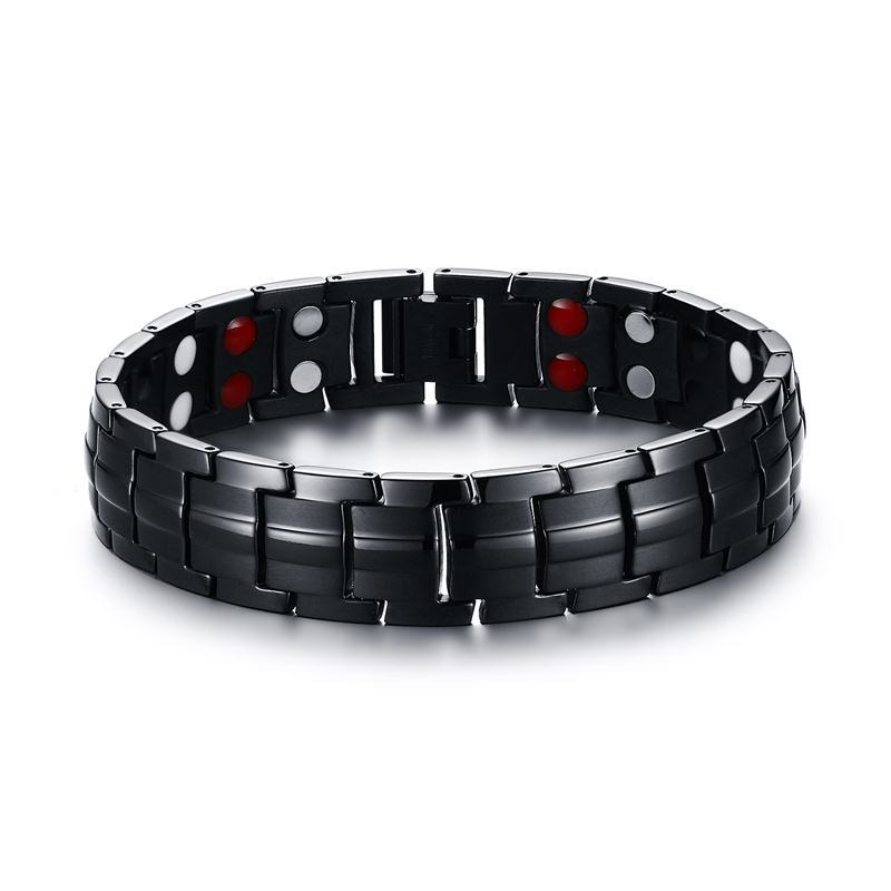 Black Men's Pure Titanium Bracelets Magnetic Health Power Sports Jewelry