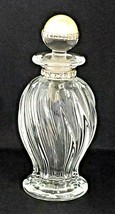VTG Czechoslovakia Republic Perfume Bottle Crystal Pearls Spiral Art Dec... - $29.69