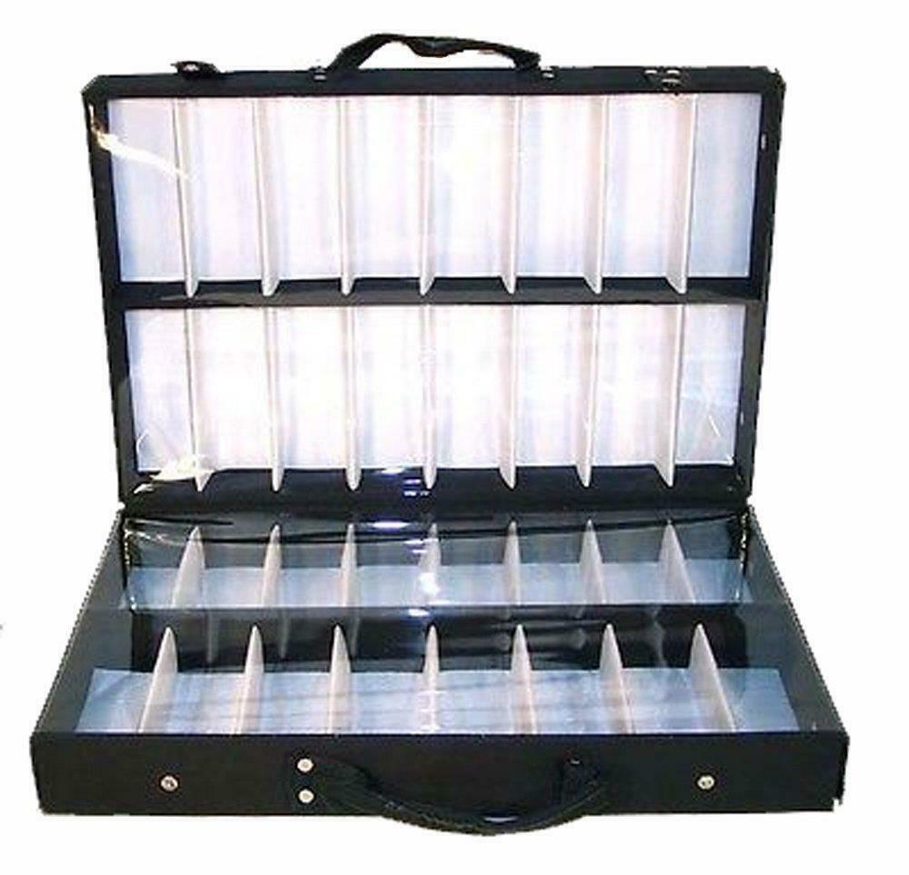 STORAGE Sunglass Briefcase Covered Display Case 32 Pair Eyewear FOLD UP