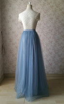 Women DUSTY BLUE Tulle Skirt High Waist Dusty Blue Bridesmaid Tulle Skirt Plus image 5