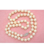 VINTAGE 6mm SALTWATER PEARL STRAND w/ SMALL SIMPLE 14K CLASP 16.5” NECKL... - £340.58 GBP