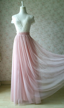 Womens Long Tulle Skirt, Pink Long Tulle Skirt, Bridesmaid Outfit, Plus Size image 4