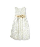 Girls Dress Bloomers Nannette Sleeveless Easter Party Cream Gold $58- 12... - $33.66