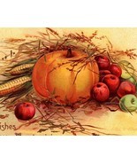 Clapsaddle Thanksgiving Postcard Harvest Display Fall Pumpkin Corn Apple... - $9.99