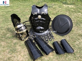 NauticalMart Medieval Roman Greek Leather Muscle Body Armor Leg & Arm Guard Set image 7