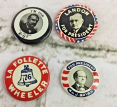 Vintage Campaign Button Reproductions Lot Of 4 Landon For President Clev... - $14.84