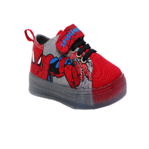 Boys Kids Spiderman Canvas Trainers Shoes Red Black Toddler Children Size 7-1 