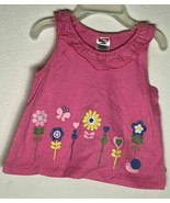 Fisher Price Kids Girl&#39;s Sleeveless Pink Floral Design Blouse 12 Months - $7.43