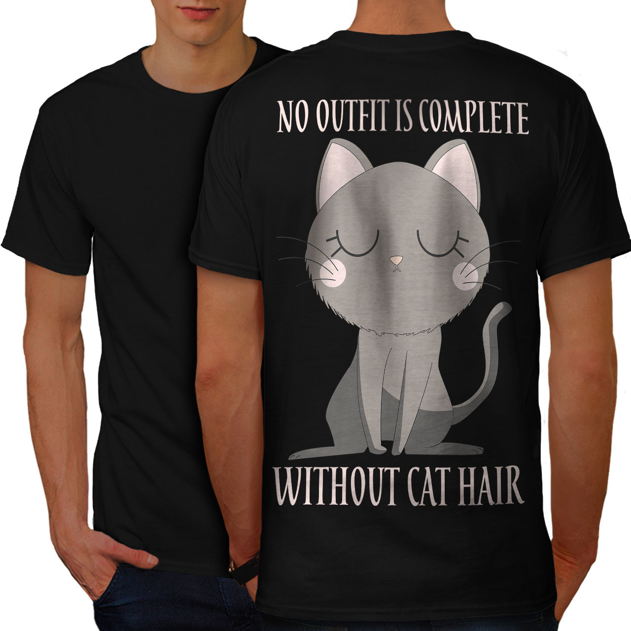 Primary image for Without Cat Hair Shirt Animal Men T-shirt Back