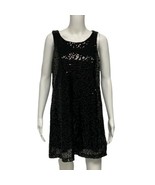 H&M women's shift women's dress sequined black sleeveless size M - $22.66