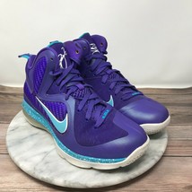 Nike Air Max LeBron 9 Summit Lake Hornets Purple Lace Up Sneakers Womens Size 8 - $109.95