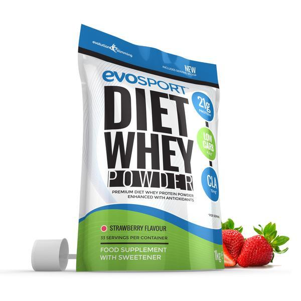 EvoSport Diet Whey Protein with CLA, Acai Berry & Green Tea 1kg Strawberry