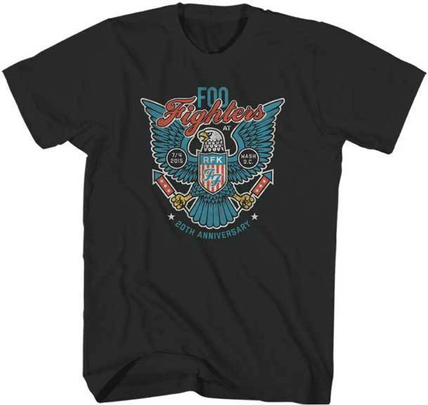 FOO FIGHTERS RFK EAGLE WINGED USA 20TH ANNIVERSARY MUSIC ROCK BAND T