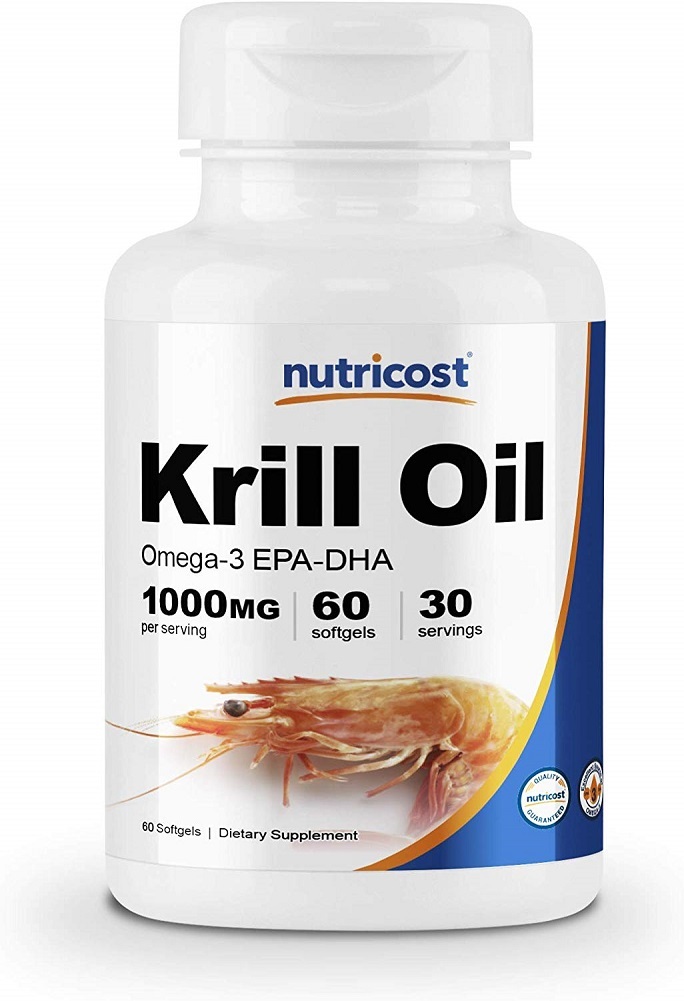 Nutricost Krill Oil 1000mg, 60 Softgels - Omega-3 EPA-DHA Krill Oil Supplement