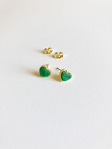 Malachite Sweetheart Earrings - $30.00