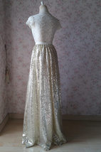 Gold Sequin Maxi Skirt Women Plus Size Sequin Maxi Skirt Holiday Sparkly Skirts image 5
