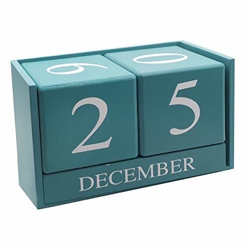 Wooden Desk Blocks Calendar Perpetual Block Month Date Display Home