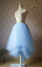 Pink High-low Tulle Skirt, Irregular Pink Wedding Bridesmaid Tulle Skirt, Plus image 12