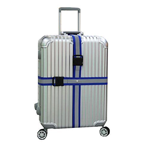 George Jimmy Reflective Dark Blue Cross Suitcase Baggage Luggage Packing Belt