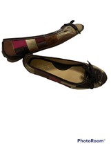 Coach Jasmine Logo Brown Canvas Leather Tie Toe Driving Flats Shoes Wome... - $42.06