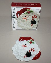 Fitz and Floyd Yuletide Holiday Santa Claus Face Christmas Canape Plate ... - $12.82