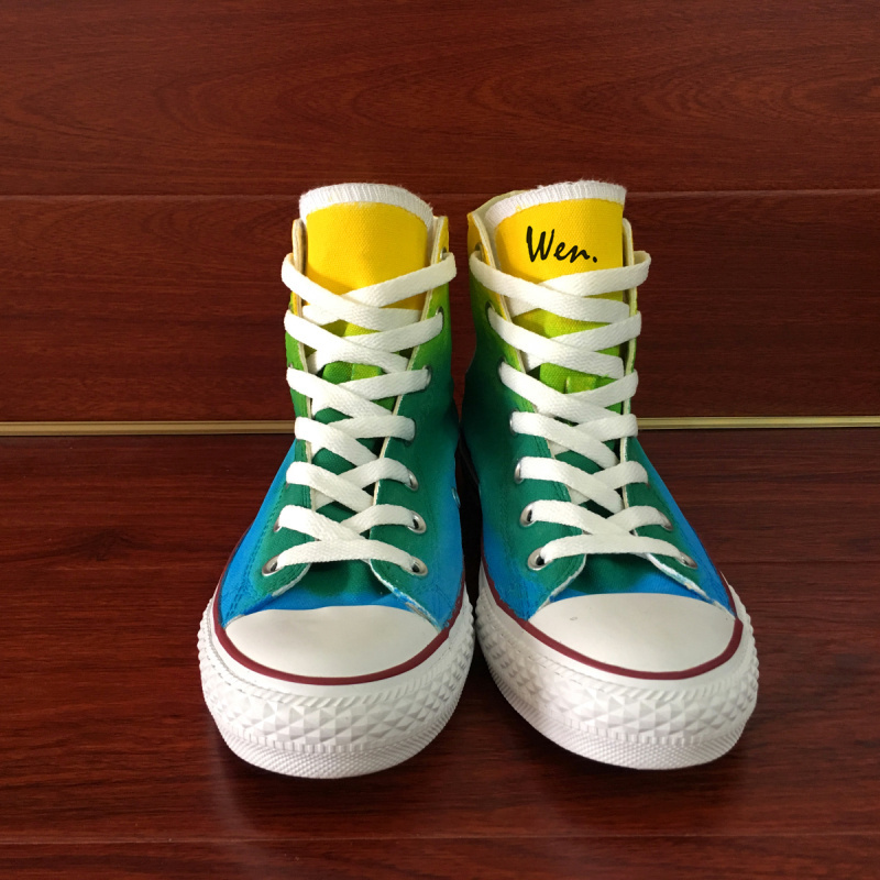 red blue yellow and green converse