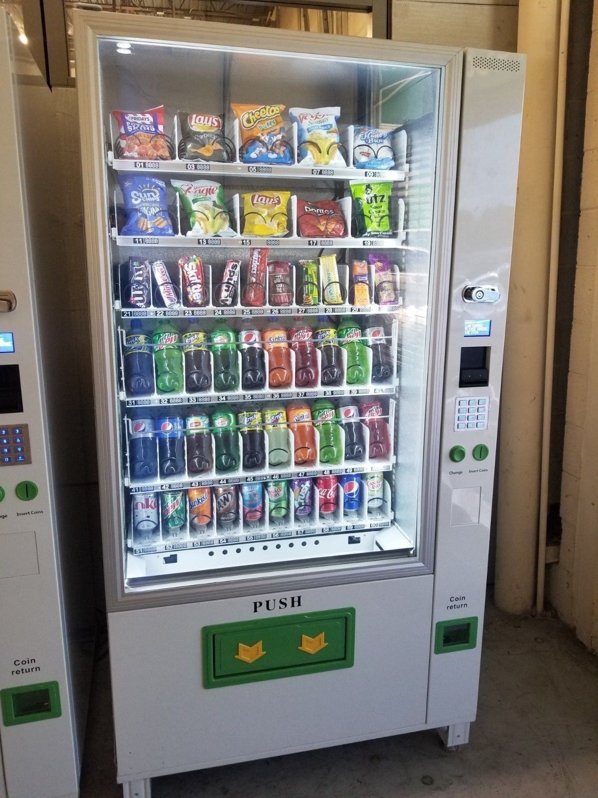 BRAND NEW COMBO VENDING MACHINE 1 YEAR WARRANTY DROP SENSORS / ADA