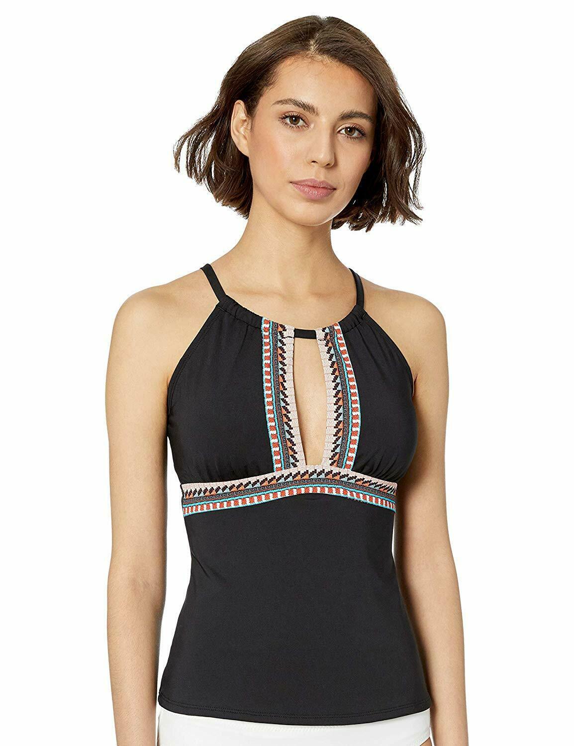 Kenneth Cole BLACK/NO BOUNDARIES New York High Neck Halter Tankini Top ...