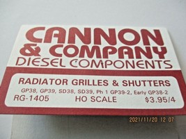 Cannon & Company # RG-1405 Radiator Grilles & Shutters EMD GP & SD HO-Scale image 2