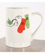 Starbucks 2011 10 oz Holiday Coffee Mug Mittens &amp; Doves Red &amp; Green - $7.43