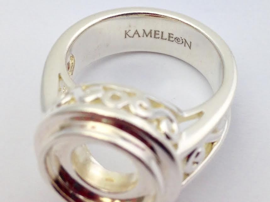 Authentic Kameleon Silver White Mother of Pearl Ring Kr-25 Kr025 Size 7