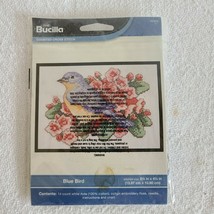 New Bucilla Blue Bird Mini Counted Cross Stitch Kit - 46265E 5"X7" 14 Count - $7.99