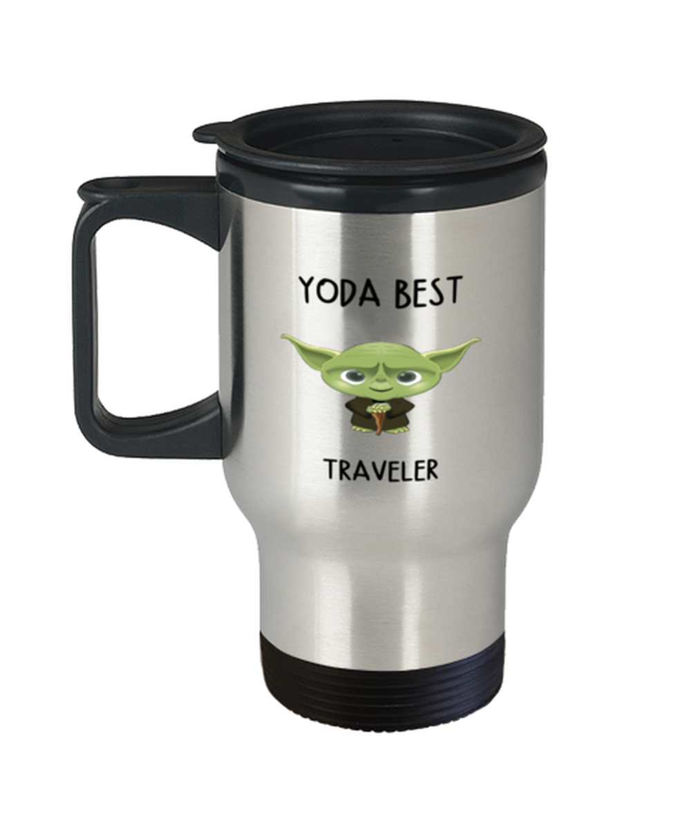 Traveling Travel Mug Yoda Best Traveler Gift for Men Women Tumbler 11oz