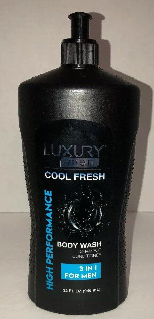 Luxury Men Cool Fresh Body Wash,Shampoo, Conditioner 3 in 1 32 fl oz-RARE-SHIP24