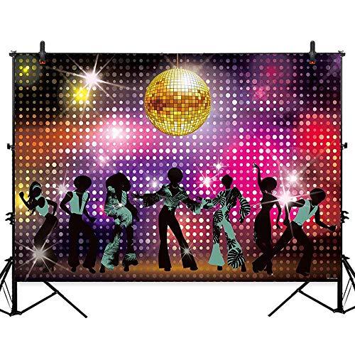 Allenjoy 7x5ft Vintage Disco Night Theme Neon Dance Party Backdrop ...
