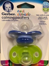 Gerber First Essentials Calming Pacifiers 0-6mo 2 per Pack Blue Green BPA Free - $27.00