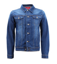 Red Label Men’s Faded Denim Jean Button Up Cotton Slim Fit Jacket w/ Defect - L
