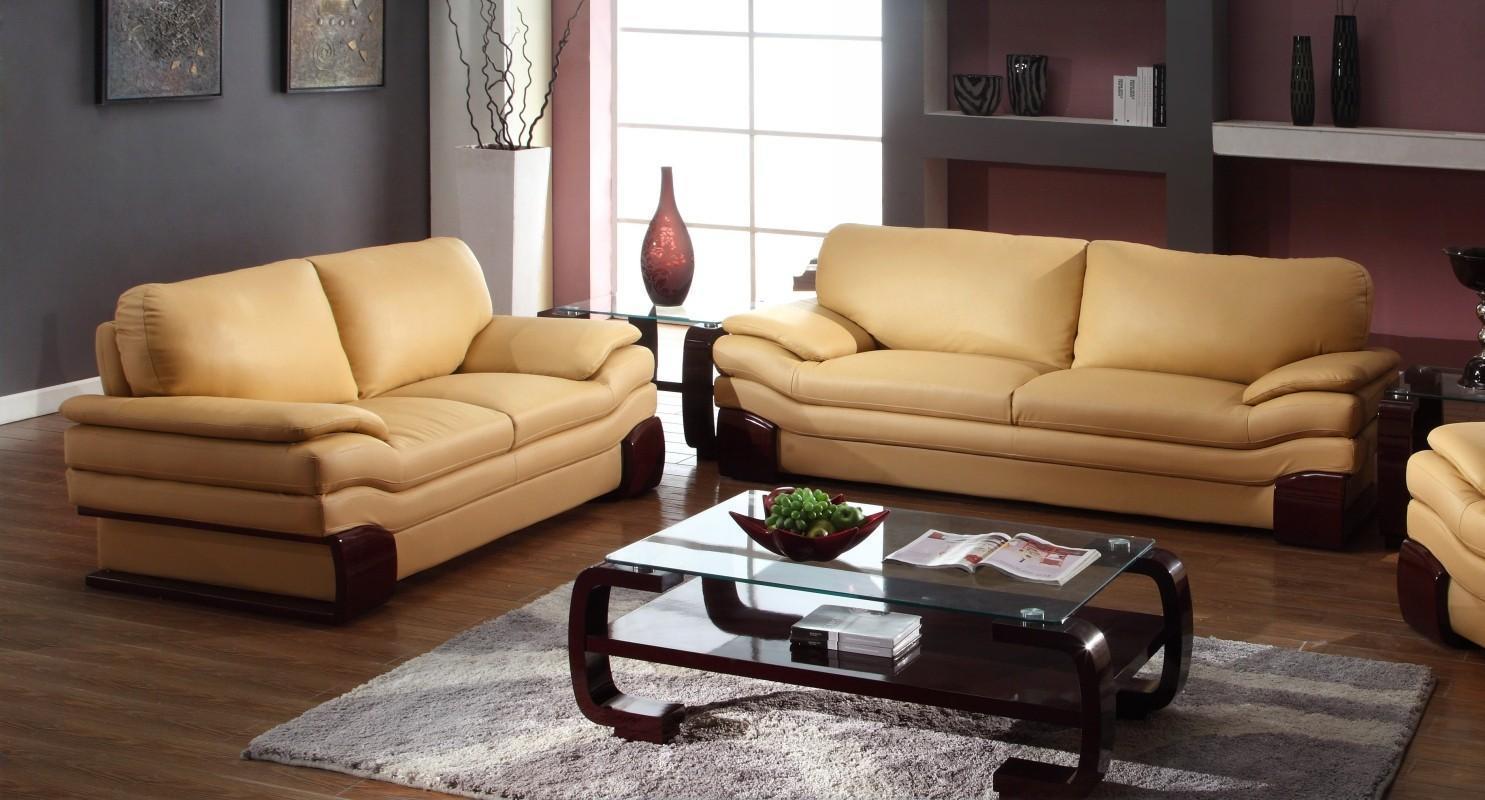 Global Furniture 728 Contemporary Beige Premium Leather Match S L1600