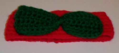 Brand New Handmade  Crocheted Red and Green Dog Bow Tie Fancy Dapper Collar - $10.99