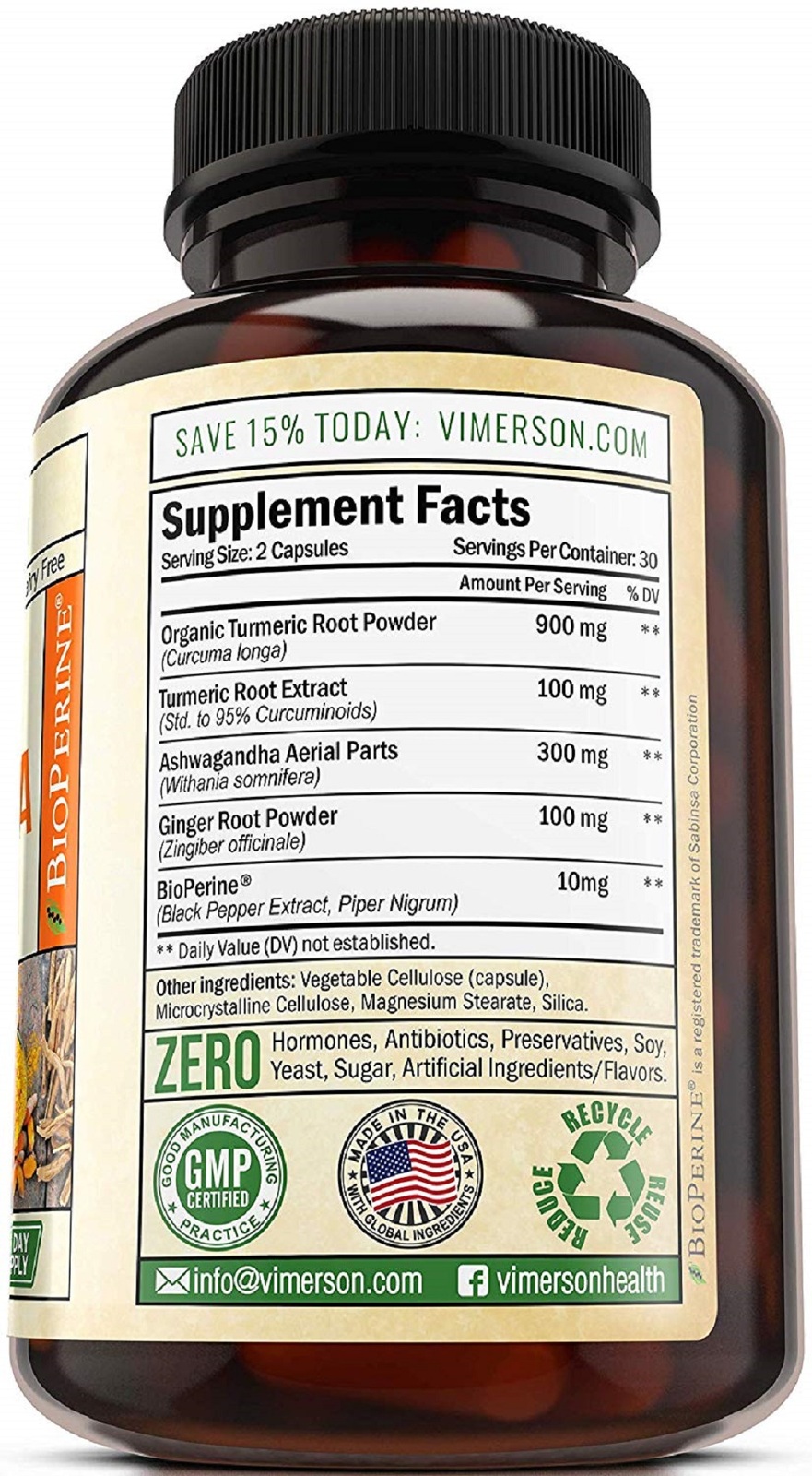 Turmeric Curcumin Ashwagandha Ginger Joint Pain Relief Healthy Blood