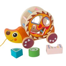 Walk-A-Long Wooden Pull Toy, Shape Sorter Push Pull Toy Car For Toddlers, Best G - $27.99