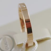 18K ROSE GOLD WEDDING BAND UNOAERRE SQUARE COMFORT RING, DIAMOND MADE IN ITALY image 3