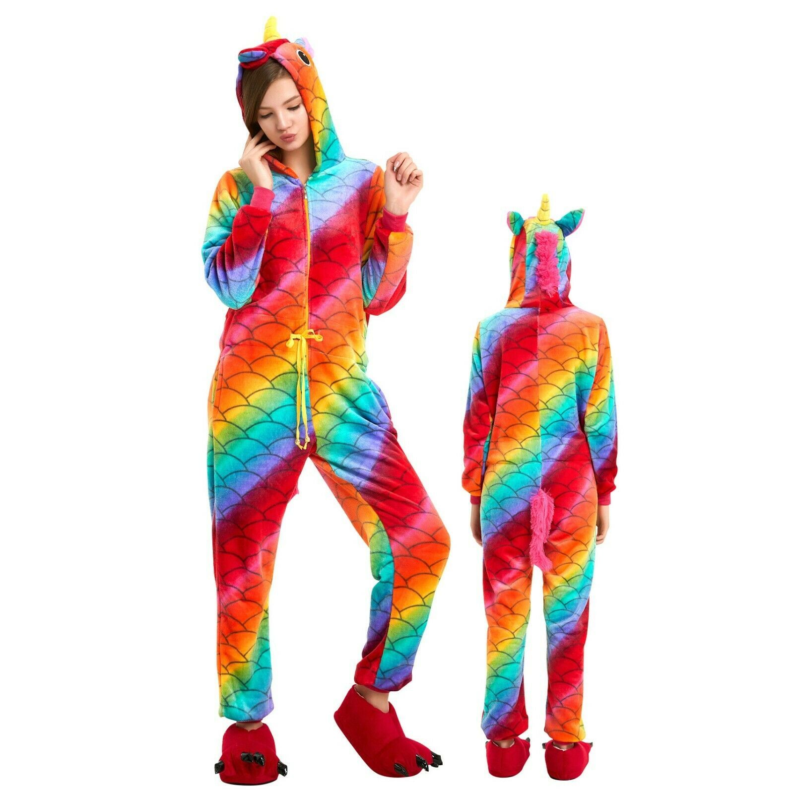 Adult Unicorn Onesis Women Kid Animal Kigurumi Pajamas Halloween Cosplay Costume