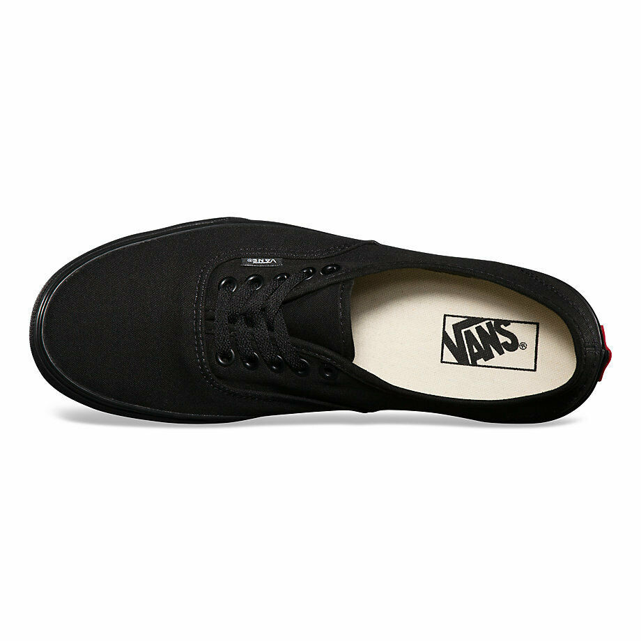 VANS Authentic Triple Black Black Classic Skate Shoes Womens Sizes ...