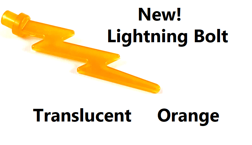 New LEGO® Lightning Bolt Orange Minifigure Energy Weapon Clear fits in Hand