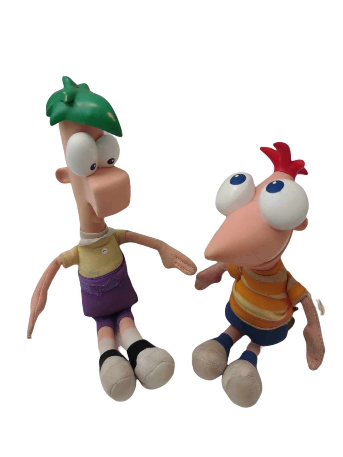 Pair Disney Phineas and Ferb Gabble Head Plastic Plush Dolls Jakks ...