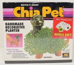 Dinosaur Chia Pet Decorative Planter Sealed with Chia Playing Cards NIB - $34.65