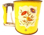 Vintage 3 Screen Sifter Yellow with Flowers Wooden Handle Androck Hand-i-Sift