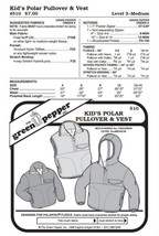Kids Polar Pullover & Vest Jacket Coat #510 Sewing Pattern (Pattern Only) - $7.00