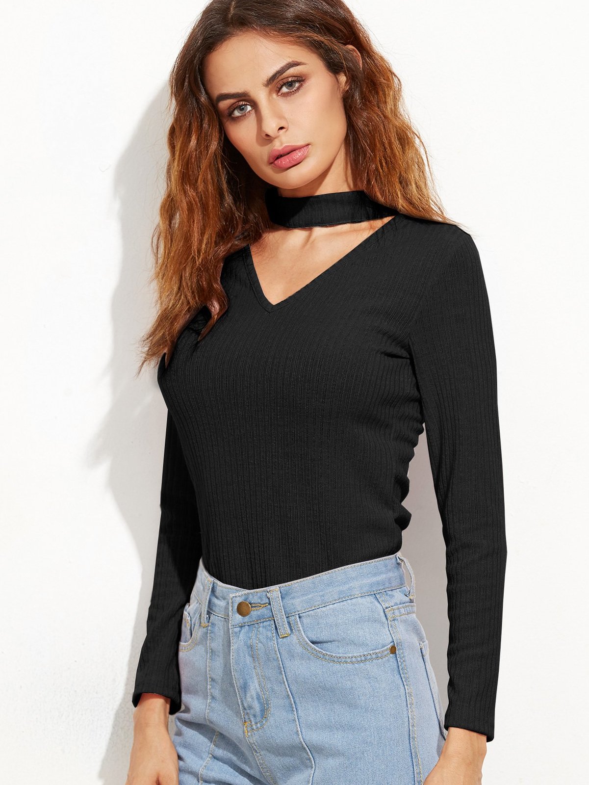 black dress with cutout front